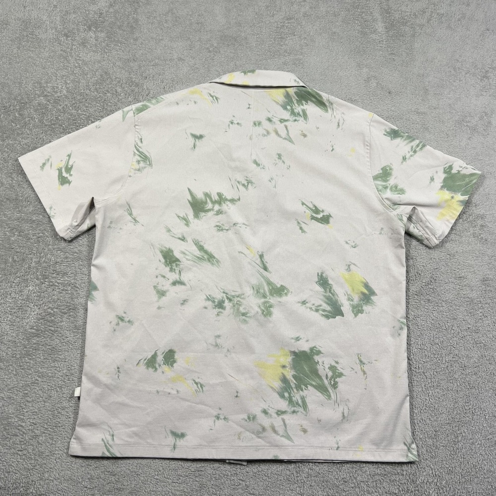 Lululemon Airing Easy Shirt Mens Large Camp Collar Diffuse Dye Print Snap Button - Picture 7 of 9